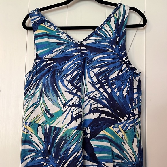 Tommy Bahama linen tropical print dress-perfect for vaca! Sz 12 🏝️Flattering!☀️ - Picture 7 of 8